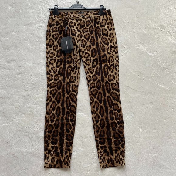 New - Dolce & Gabbana Leopard Pants - Picture 1 of 3
